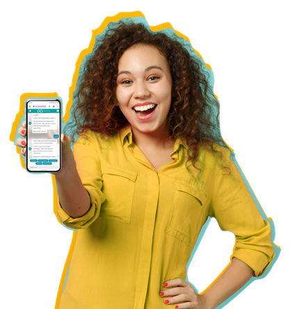 Woman holding mobile phone