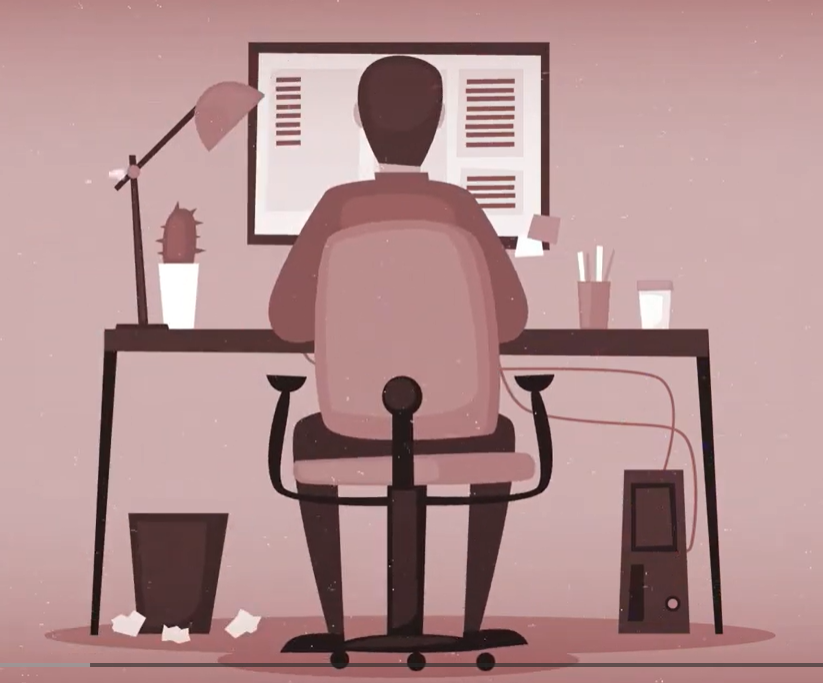 Person sitting at desk.